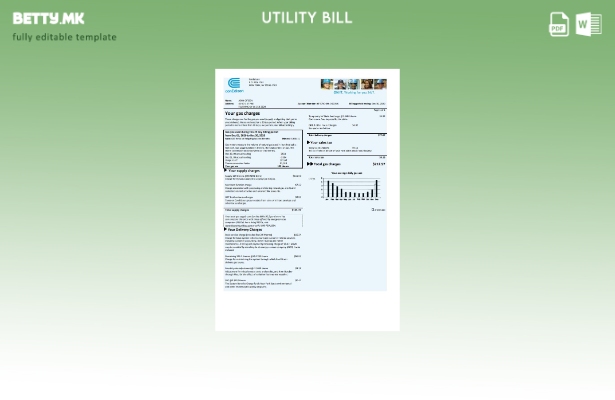 Модерен стил USA Con Edison шаблон за комунални сметки за гас